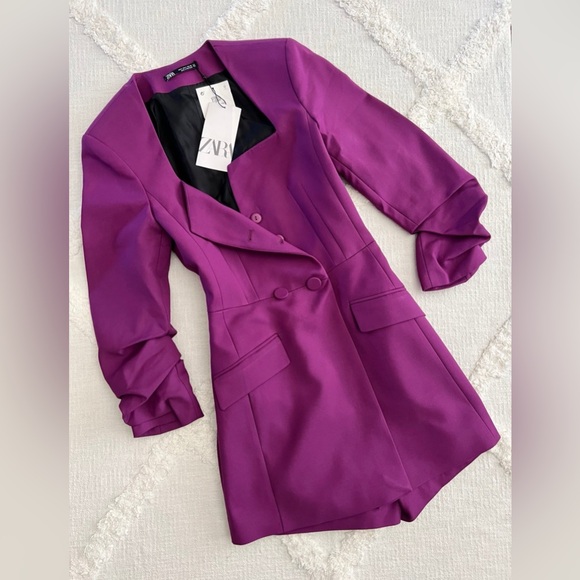 Zara Women's Vibrant Purple Blazer - Picture 10 of 12